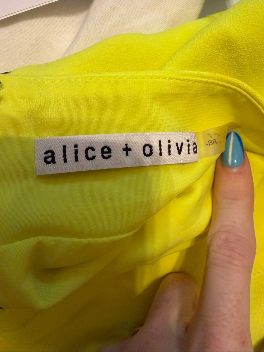 Alice + Olivia Neon Yellow Wrap-Effect Mini Skirt Size 4 - Picture 5 of 6
